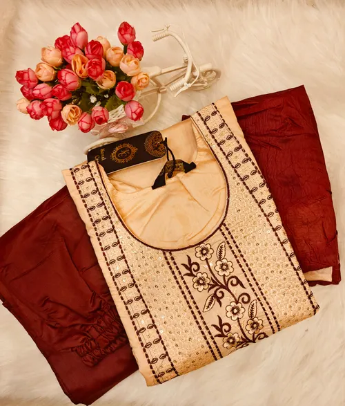 CREAM KURTI SET KS051